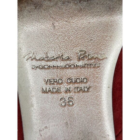 Materia Prima by Goffredo Fantini Red Suede Pumps Size 36 - Picture 10 of 10